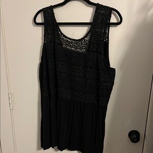 Lane Bryant Black Tank Top with Embellished Neckline